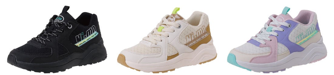 ムーンスターの可愛くなりたい小学生女子に向けたシューズ『Ni-mo®』から23年秋冬の新作登場！－テーマは「Y2Kα」（ワイツーケーアルファ）のサブ画像10_左から：ブラック、ベージュ、マルチ