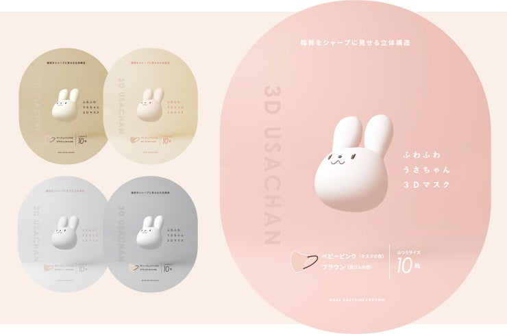 【新製品】累計1000万枚売れたマスクが進化！ふわふわ感触×おしゃれ顔「ふわふわうさちゃん3Dマスク」一般販売スタート！のサブ画像12