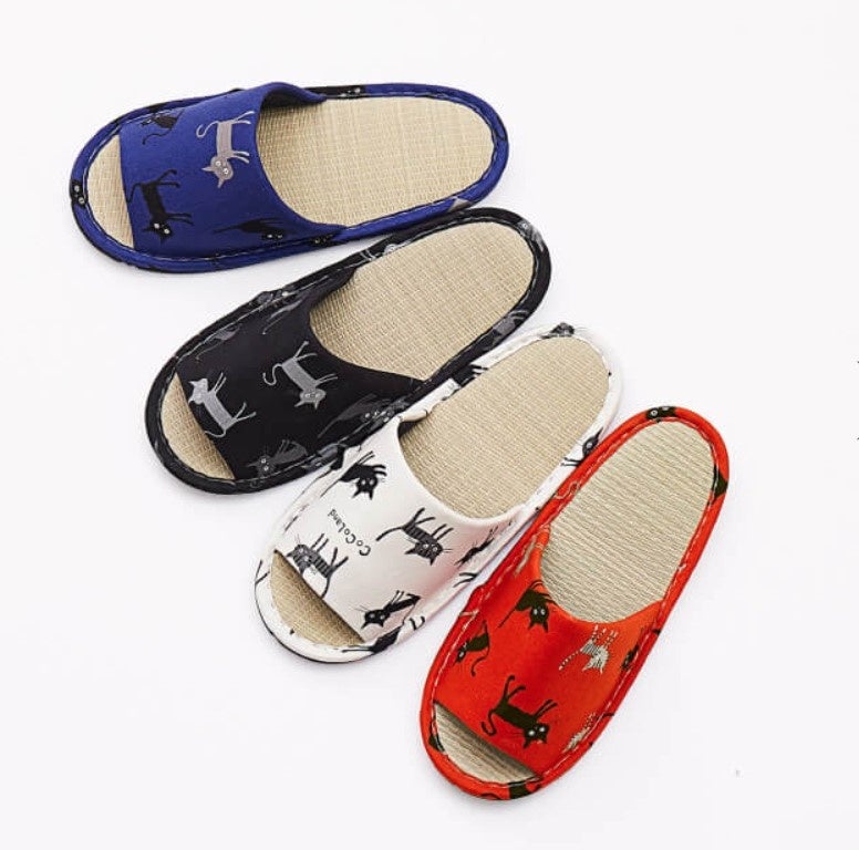 【汗ばむ季節に】熊本県産のい草を使用したネコ柄スリッパでサラっと快適に。累計販売数10,000足突破！のサブ画像3